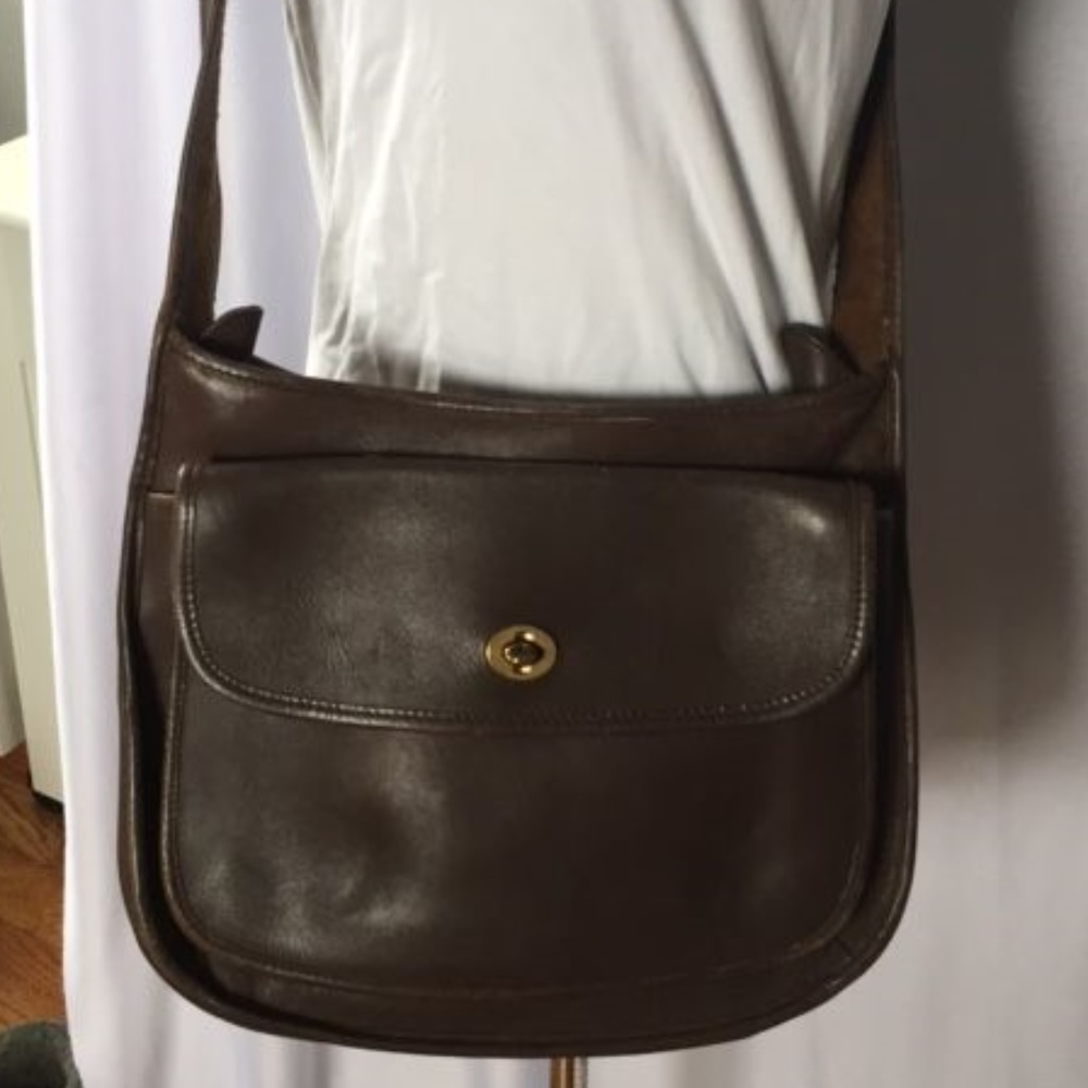 Coach Large Leather Brown Crossbody Bag